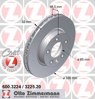 Тормозной диск ZIMMERMANN 600322520