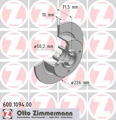 Тормозной диск ZIMMERMANN 600.1094.00