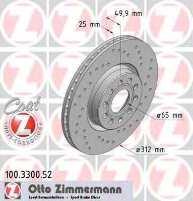 Тормозной диск ZIMMERMANN 100330052