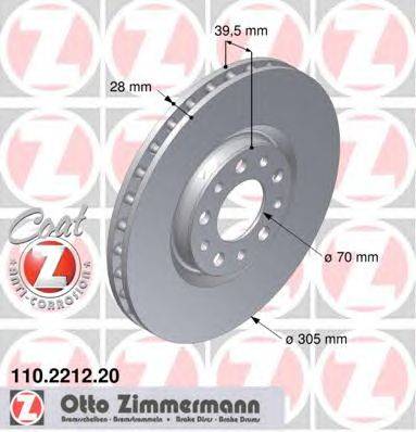 Тормозной диск ZIMMERMANN 110.2212.20