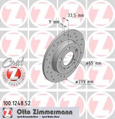 Тормозной диск ZIMMERMANN 100124852
