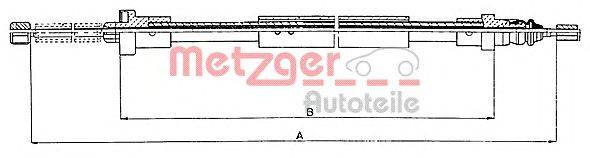Трос, стояночная тормозная система METZGER 10.6011