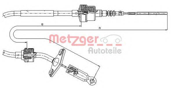 Трос, управление сцеплением METZGER 632.12