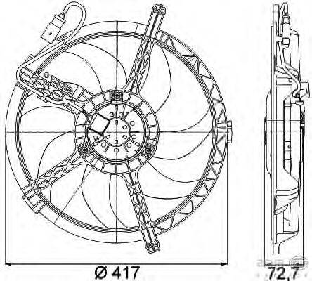Вентилятор, охлаждение двигателя BEHR HELLA SERVICE 8EW 351 042-741