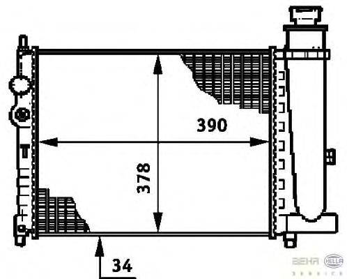 Радиатор, охлаждение двигателя BEHR HELLA SERVICE 8MK 376 719-581