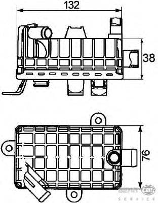 масляный радиатор, двигательное масло BEHR HELLA SERVICE 8MO 376 725-791