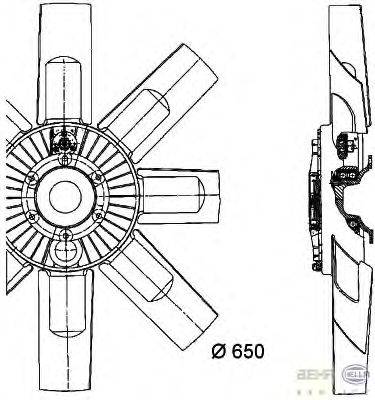 Вентилятор, охлаждение двигателя BEHR HELLA SERVICE 8MV 376 727-271