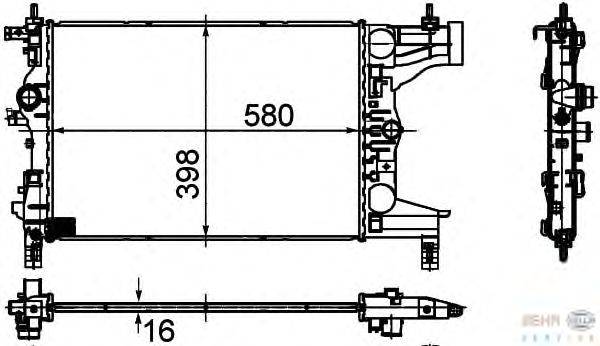 Радиатор, охлаждение двигателя BEHR HELLA SERVICE 8MK 376 748-731