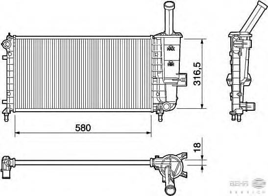Радиатор, охлаждение двигателя BEHR HELLA SERVICE 8MK376754421