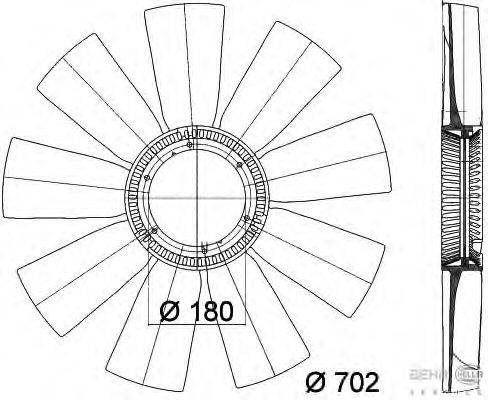 Крыльчатка вентилятора, охлаждение двигателя BEHR HELLA SERVICE 8MV 376 757-781