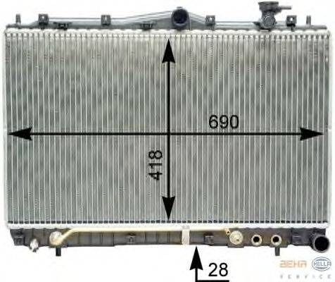 Радиатор, охлаждение двигателя BEHR HELLA SERVICE 8MK 376 762-221