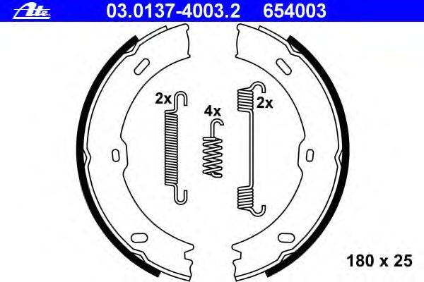 Комплект тормозных колодок, стояночная тормозная система ATE 03.0137-4003.2
