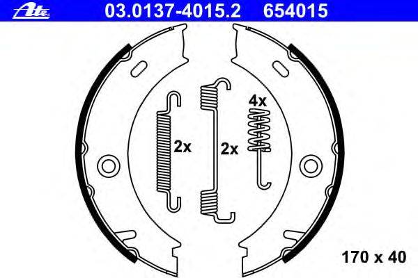 Комплект тормозных колодок, стояночная тормозная система ATE 03.0137-4015.2