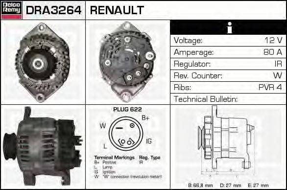 Генератор DELCO REMY DRA3264