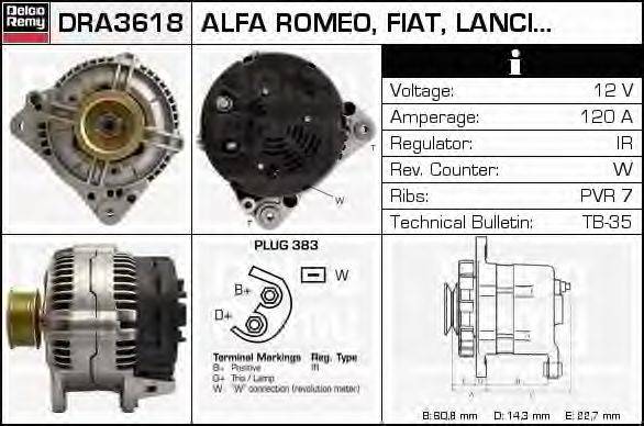 Генератор DELCO REMY DRA3618