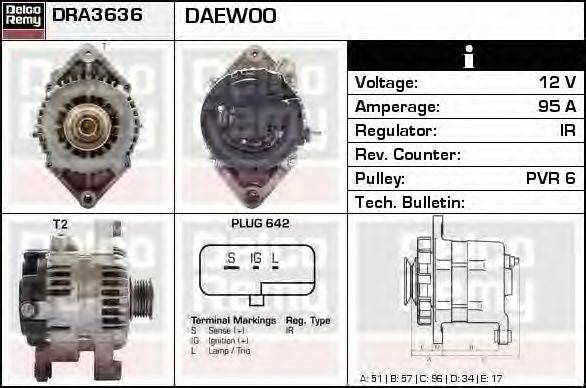 Генератор DELCO REMY DRA3636N