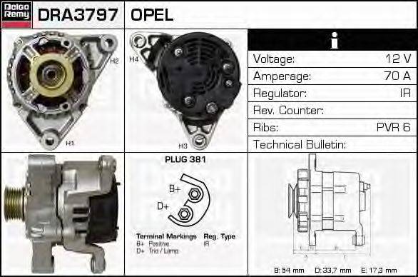 Генератор DELCO REMY DRA3797