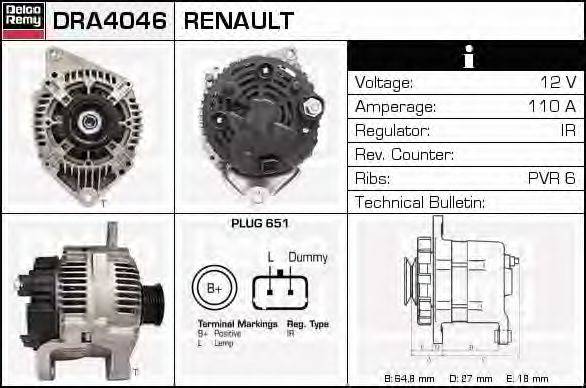 Генератор DELCO REMY DRA4046