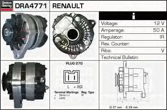 Генератор DELCO REMY DRA4771