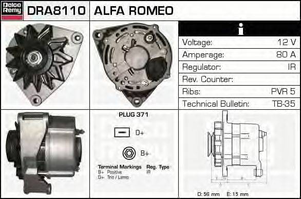 Генератор DELCO REMY DRA8110