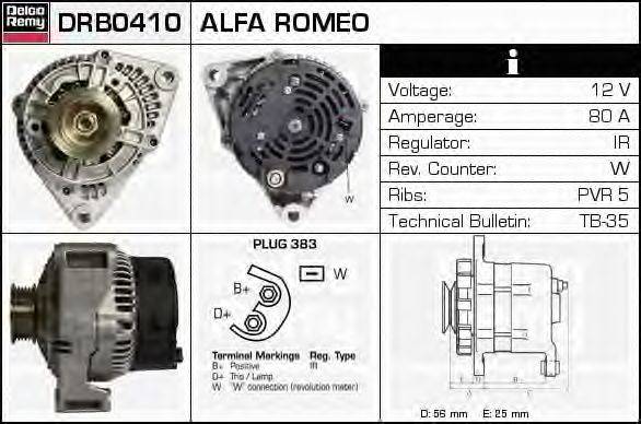 Генератор DELCO REMY DRB0410