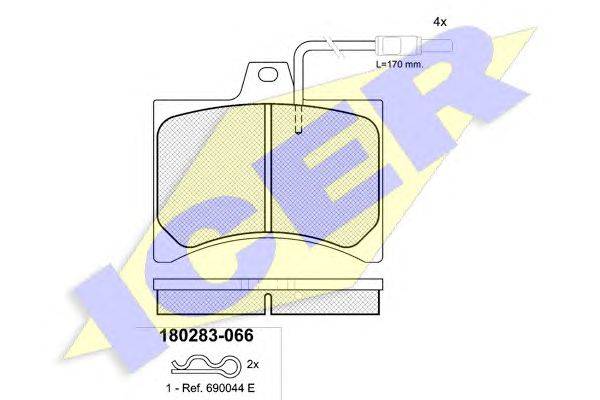 Комплект тормозных колодок, дисковый тормоз ICER 20656