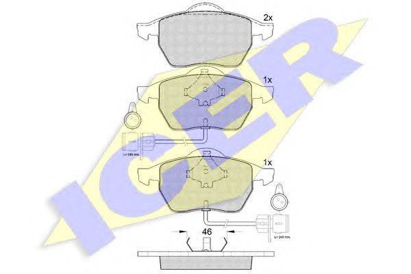Комплект тормозных колодок, дисковый тормоз ICER 181191