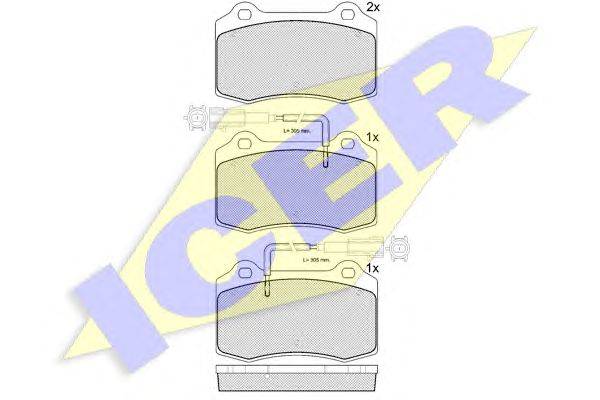Комплект тормозных колодок, дисковый тормоз ICER 181598