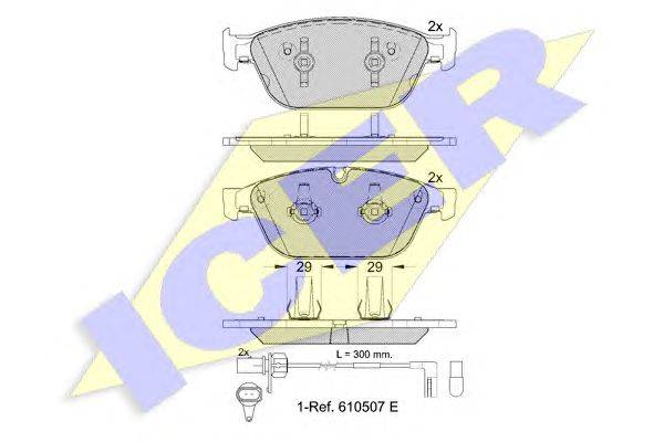 Комплект тормозных колодок, дисковый тормоз ICER 181994