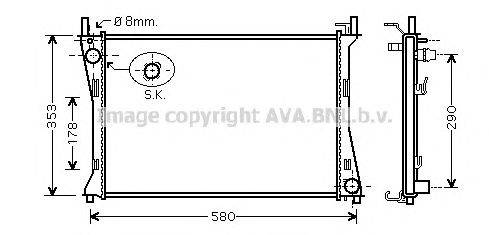 Радиатор, охлаждение двигателя AVA QUALITY COOLING FD2400