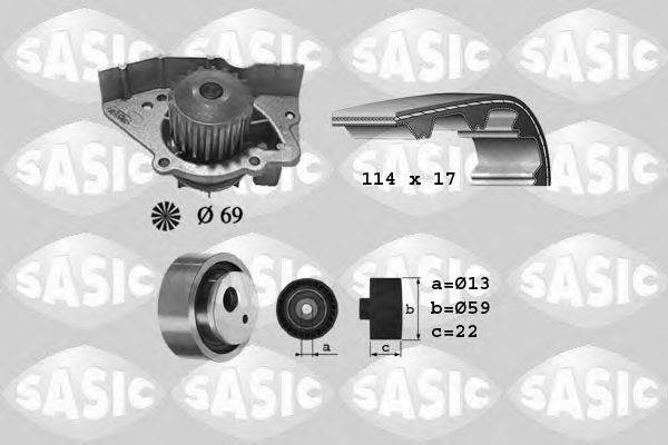 Водяной насос + комплект зубчатого ремня SASIC 3900024