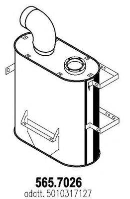 Средний / конечный глушитель ОГ ASSO 565.7026