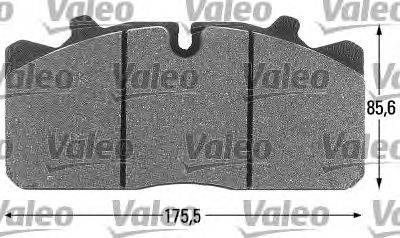 Комплект тормозных колодок, дисковый тормоз VALEO 541665