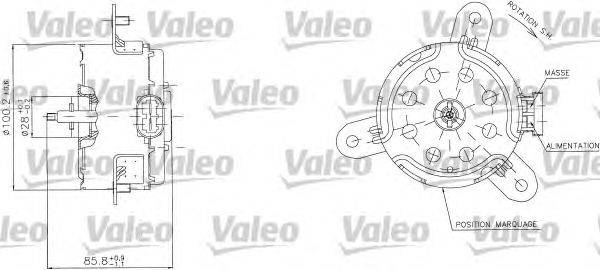 Электродвигатель, вентилятор радиатора VALEO EM1060