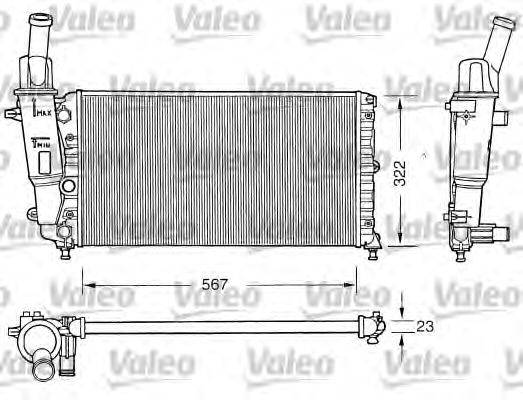 Радиатор, охлаждение двигателя VALEO 731558