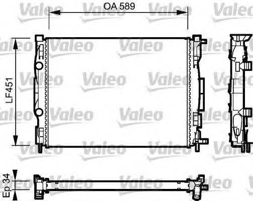 Радиатор, охлаждение двигателя VALEO 732946