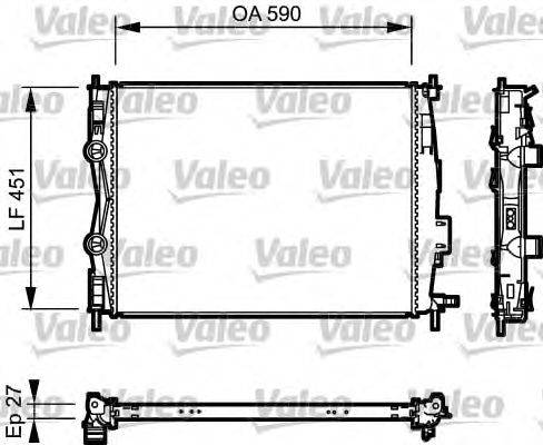 Радиатор, охлаждение двигателя VALEO 735116