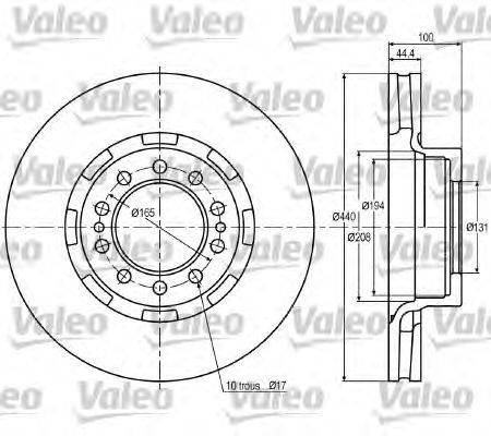 Тормозной диск VALEO DF953
