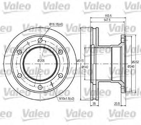 Тормозной диск VALEO 187036