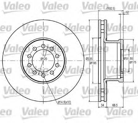 Тормозной диск VALEO 187043