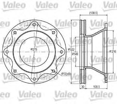 Тормозной диск VALEO 187055