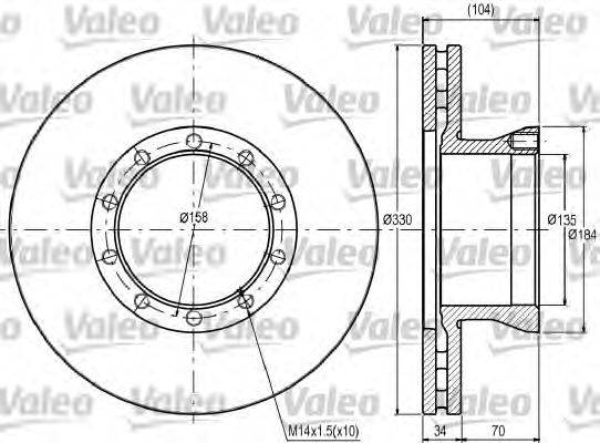 Тормозной диск VALEO 187065