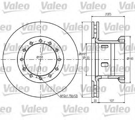 Тормозной диск VALEO 187079