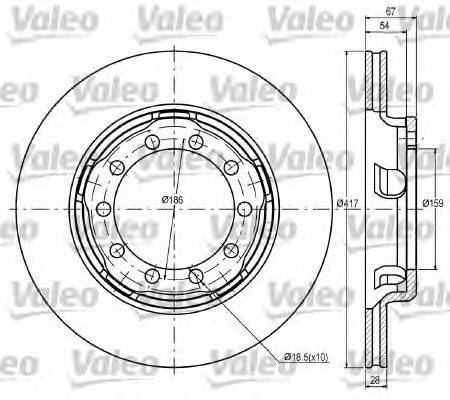 Тормозной диск VALEO 187080