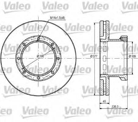 Тормозной диск VALEO 187096