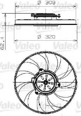 Вентилятор, охлаждение двигателя VALEO 696003