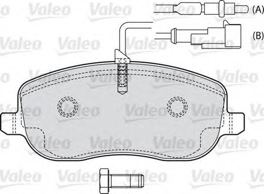 Комплект тормозных колодок, дисковый тормоз VALEO 598553
