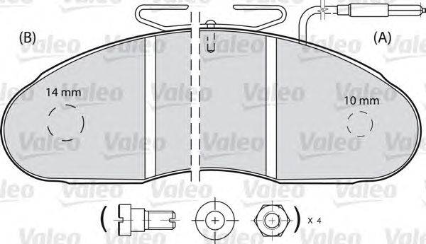 Комплект тормозных колодок, дисковый тормоз VALEO 598001