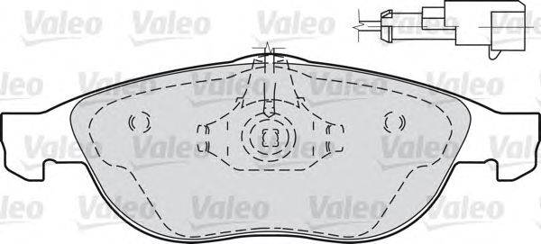 Комплект тормозных колодок, дисковый тормоз VALEO 598297