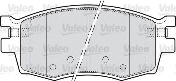 Комплект тормозных колодок, дисковый тормоз VALEO 598868